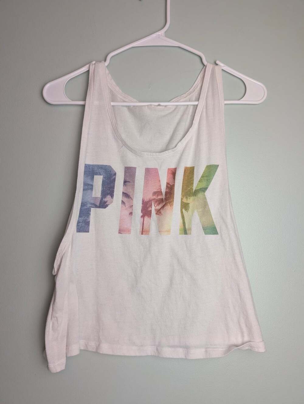 ​y2k Coconutgirl Pink Victoria's Secret Logo Graphic Muscle Tank